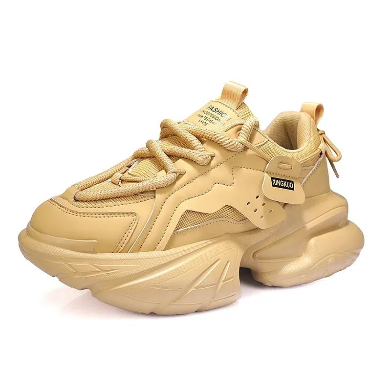 Spring Autumn Fashion Breathable Men Sneakers 2024 New Lace Up Heightened Thick Sole Men's Vulcanized Shoes Tenis Masculino