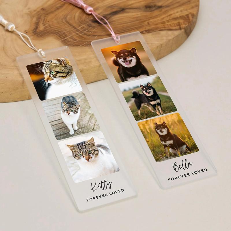 Персональная акриловая закладка Прозрачная с фото и текстом Дизайн «Дорогие моменты» Персонализированная мемориальная закладка Подарок для книголюбов With Text