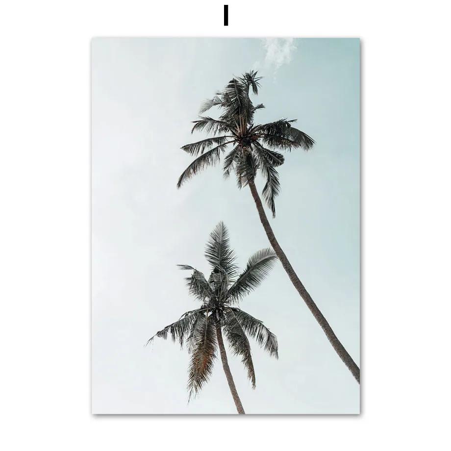 Canvas Painting Nordic Landscape Sea Beach Bike Palm Reed Sea Poster Print Wall Art Pictures For Living Room Home Decor