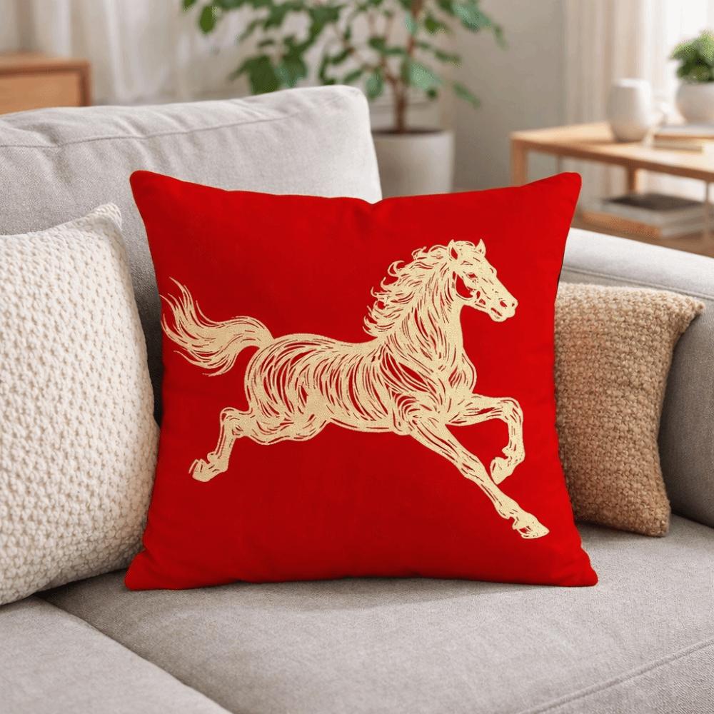 Chinese Style Throw Pillow Cover Happy Word Print Cushion Cover Pillowcase  Sofa Decoration