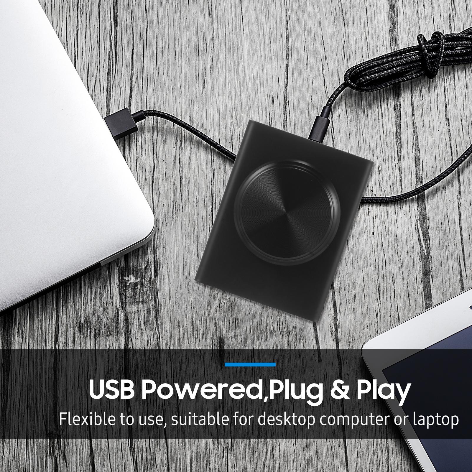 

USB Регулятор громкости Ручка Одна кнопка Отключение звука Контроллер громкости для компьютера Ноутбука Подключи и работай ПК Динамик Аудиорегулятор чёрный