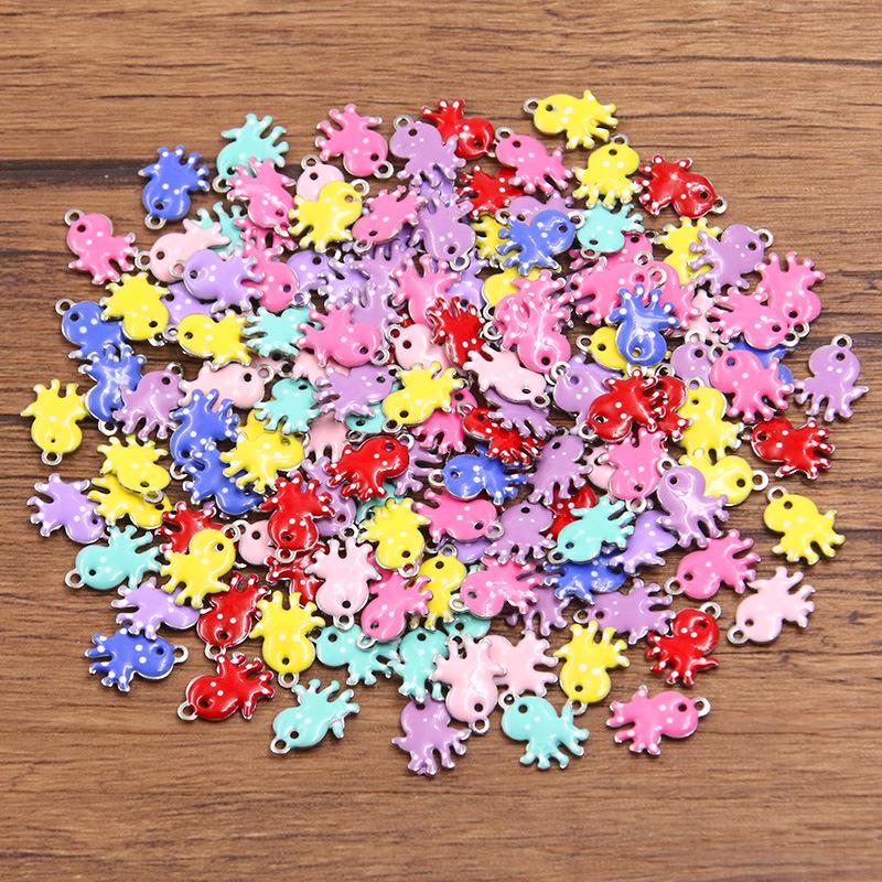 Stainless Steel Marine Life Enamel Pendants: Fish, Crab & Dolphin Charms in 9 Styles