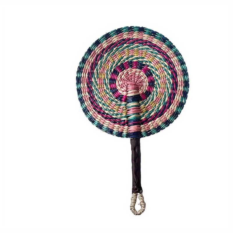 1Pcs Nordic handmade seagrass woven fan decoration, for outdoor and home decoration, holiday gift