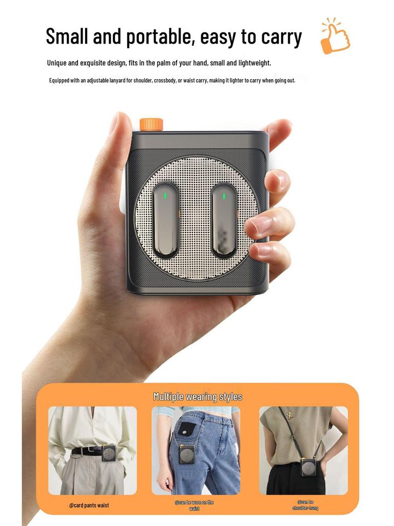 Little Bee Wireless Lavalier Microphone with 4th Gen AI Anti-Feedback for Teachers, Tour Guides & Trainers