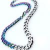 New 316L stainless steel iridescence and primary colors dual Hip hop necklace Jewelry