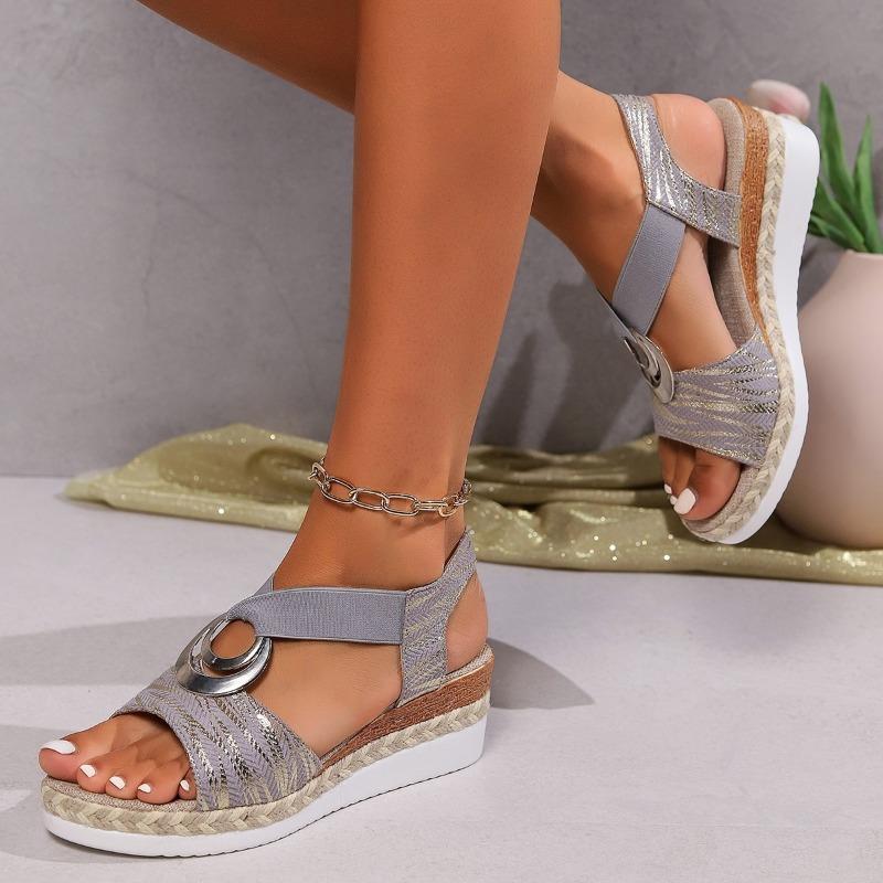 Plus-size Women's Shoes Wedge Heels Lightweight Fish-mouth Sandals