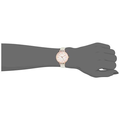 Fieldwork Watch Analog Purja Waterproof Bellows Metal Band Pink Gold ST277-1 Women's Gray