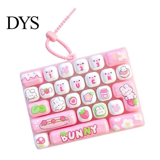 Portable Keyboard Key Pendant Mechanical Fidget Keychain Toy, 26 Tactile Analog Keys Decompression Switch Feel Stress Relief for Backpacks And Wallets