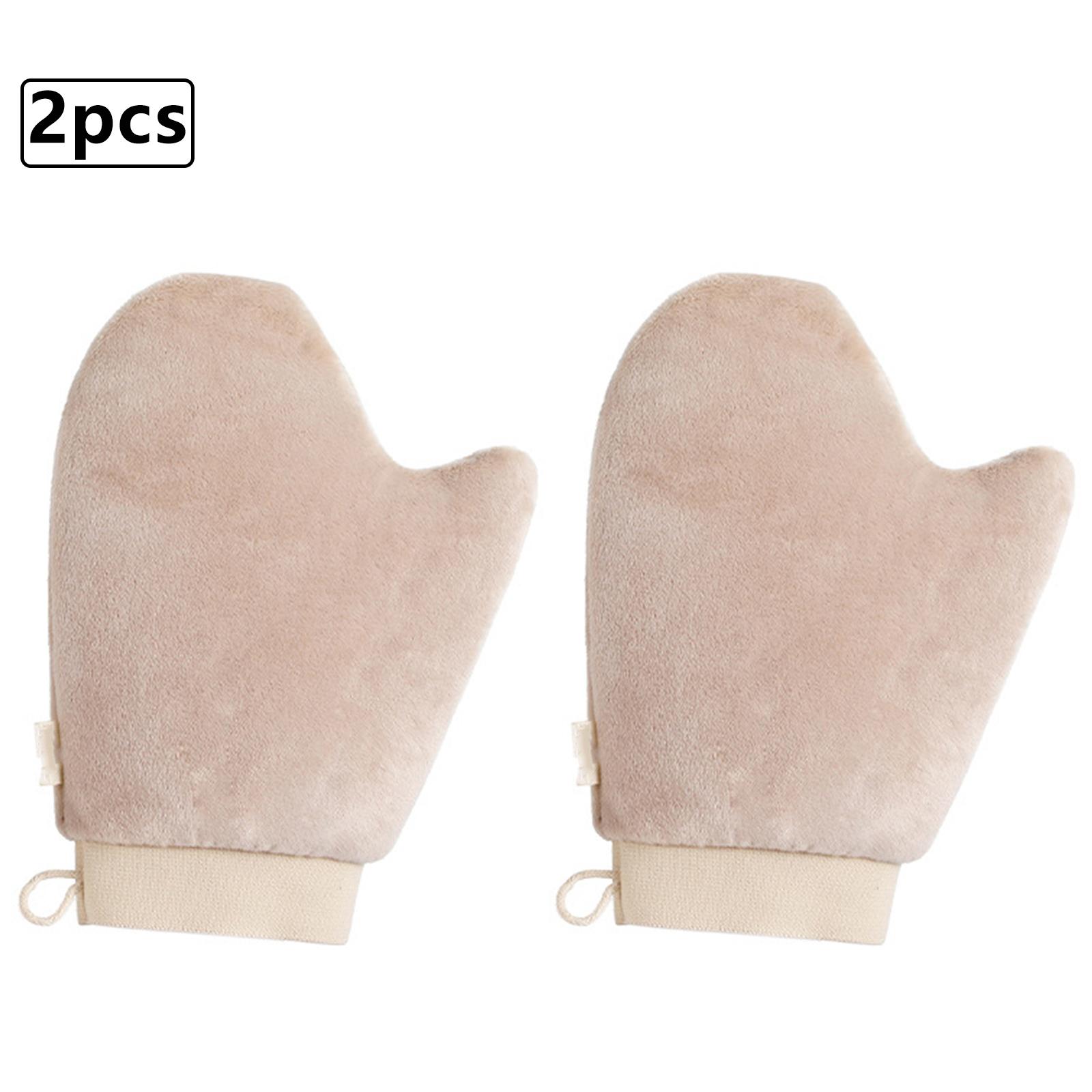 

Streak-Free Self Application Mitts for Lotion and Sunscreen - Ultra Soft Gloves Designed for Sensitive Dry Skin, Pair One Size бежевий