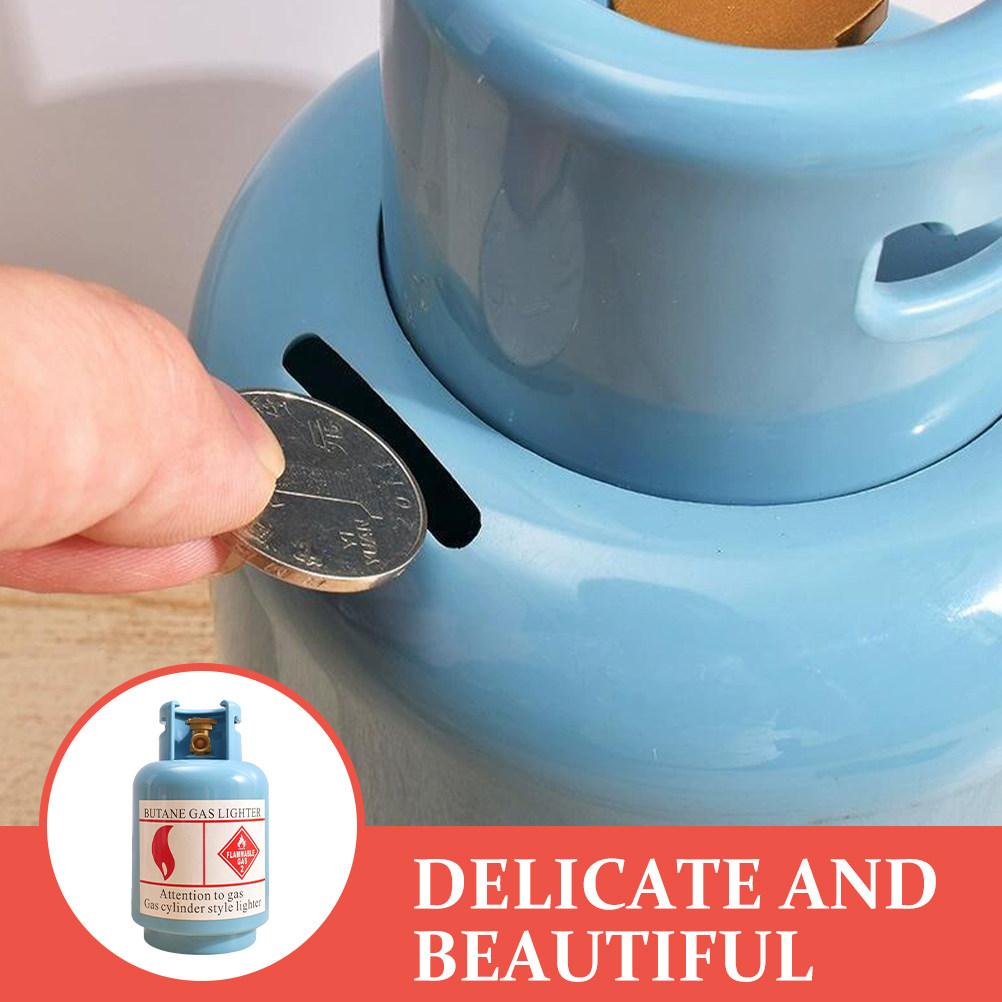 Gas Bottle Shaped Piggy Bank Cute Creative Money Saving Pot for Adults Desktop Decor Birthday Christmas Gift Coin Bank Cash