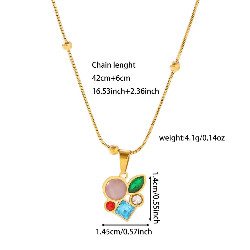 18K Gold Irregular Gemstone Necklace - Non-Fading Light Luxury Jewelry