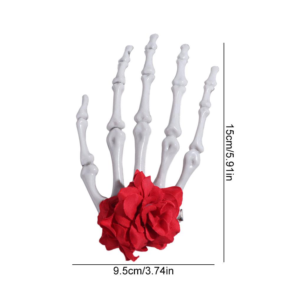 Flower Skeleton Hand Rose Hairpin Cloth Halloween Headwear  Ghost Festival Supplies