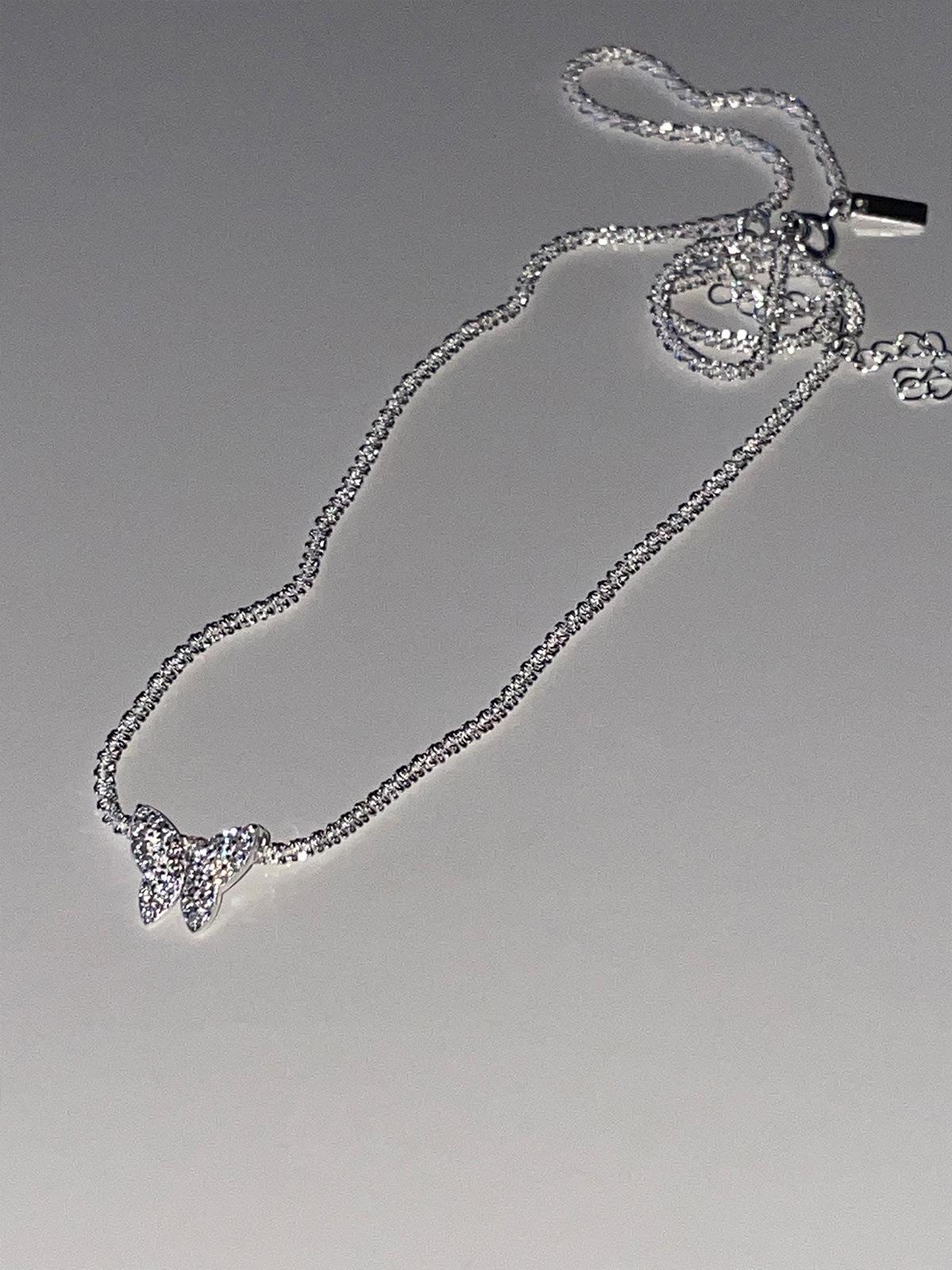 

Ожерелье с бабочкой из стерлингового серебра 925 пробы, легкое, роскошное, милое, нишевое, темпераментное, изящное, сверкающее, цирконовое, цепочка на ключицу, осенние новые аксессуары 925 silver