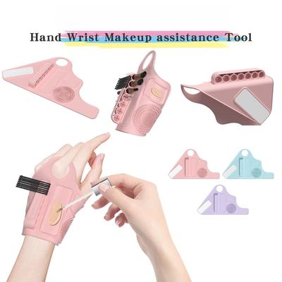 Silicone Makeup Hand With Liquid Foundation Concealer Toning Makeup Brush Tweezers Storage Brush Cleaner