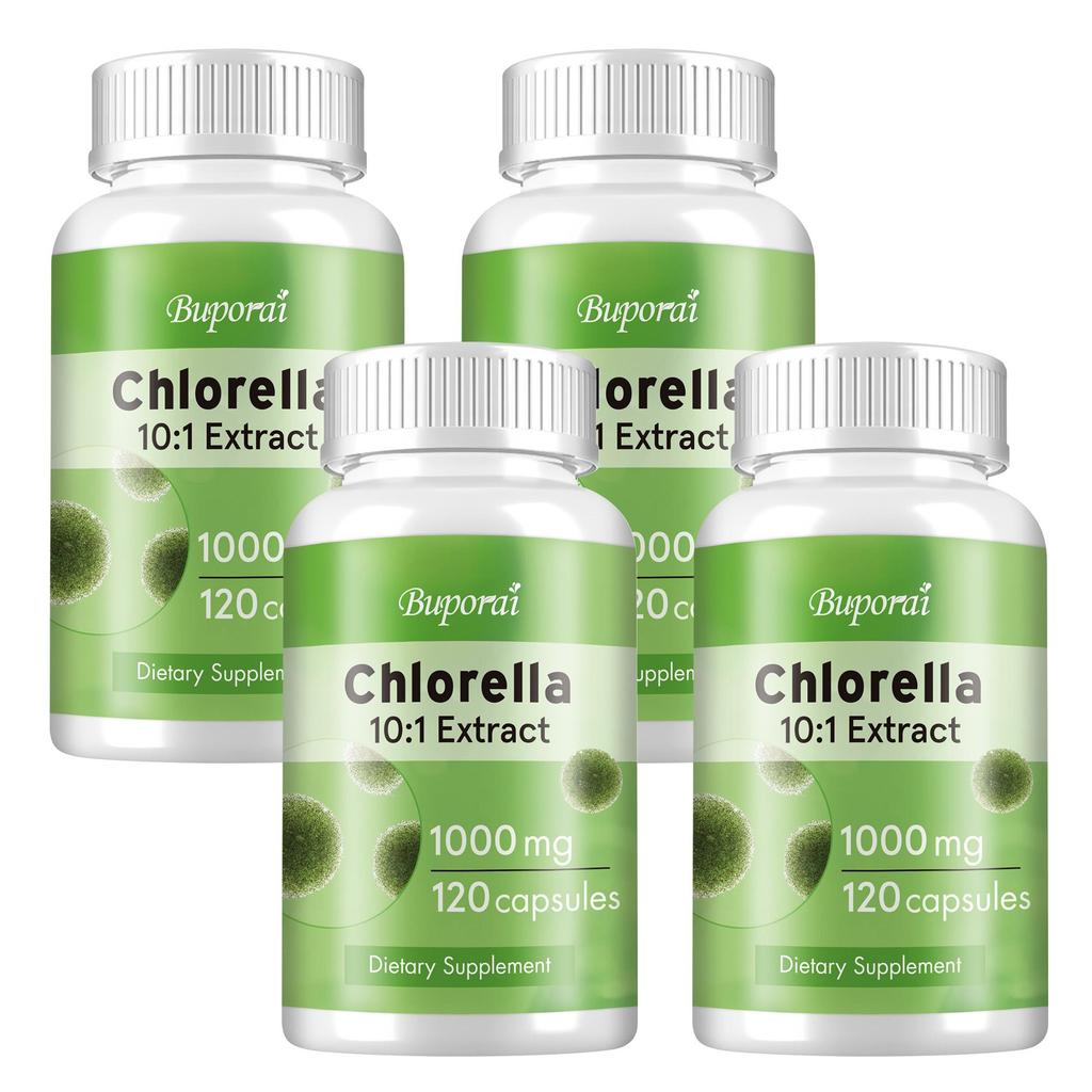 Chlorella Extract Capsules, 10:1 High Concentration 1000mg Algae Extract, Nutritional Supplement
