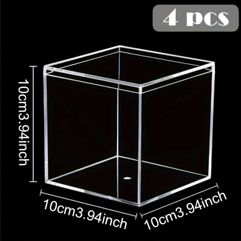 4/6/8 Pack Clear Acrylic Box with Lid Square Cube Containers Storage Box Organizer 10X10X10cm Transparent Acrylic Display Boxes