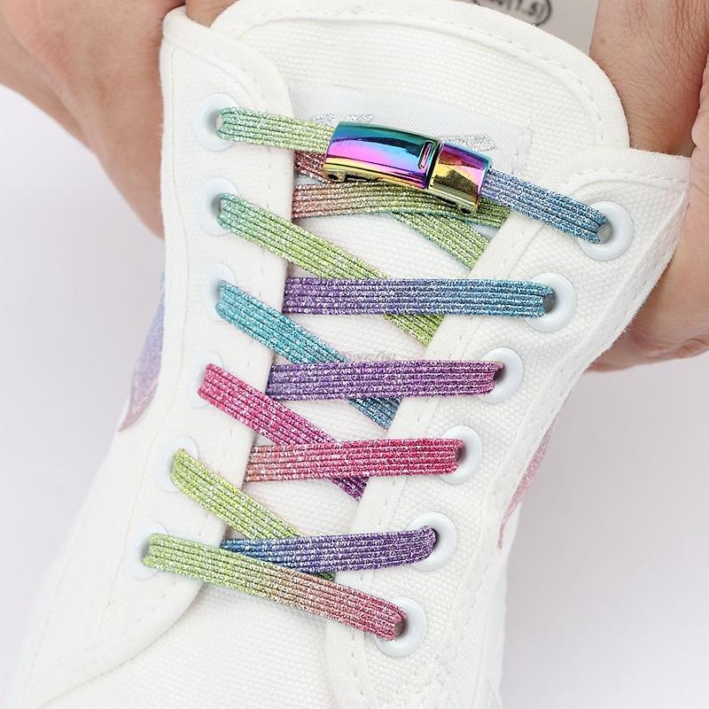 New Elastic Magnetic Shoelaces Sneakers Shoelace Kids Adult No Tie Shoe Laces Rainbow Lock Lazy Laces One Size Fits All Shoes