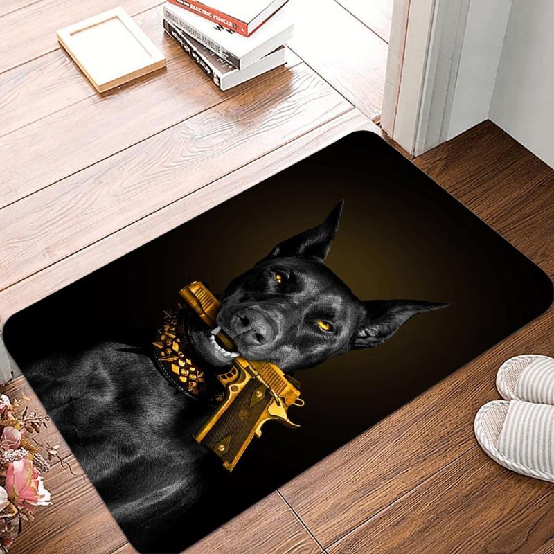 Doberman Printing Non-Slip Small Rug Waterproof Easy To Clean Floor Mat for Indoor Outdoor Use Durable Home Decor Fashion Beauty