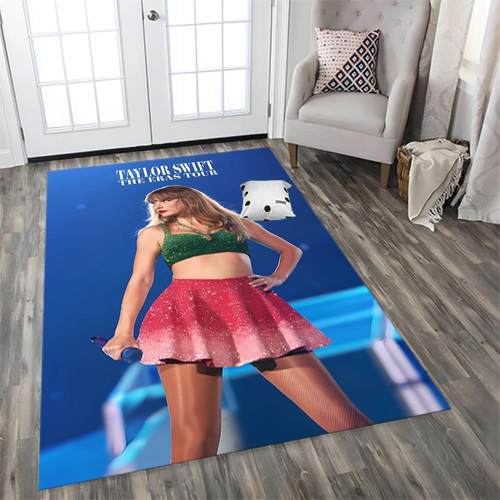 Taylor Swift's Vibrant Stage Performance rug for living rooms, bedrooms, home décor, and as gifts.
