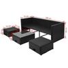VidaXL Salon de jardin 4 pcs avec coussins Résine tressée Noir