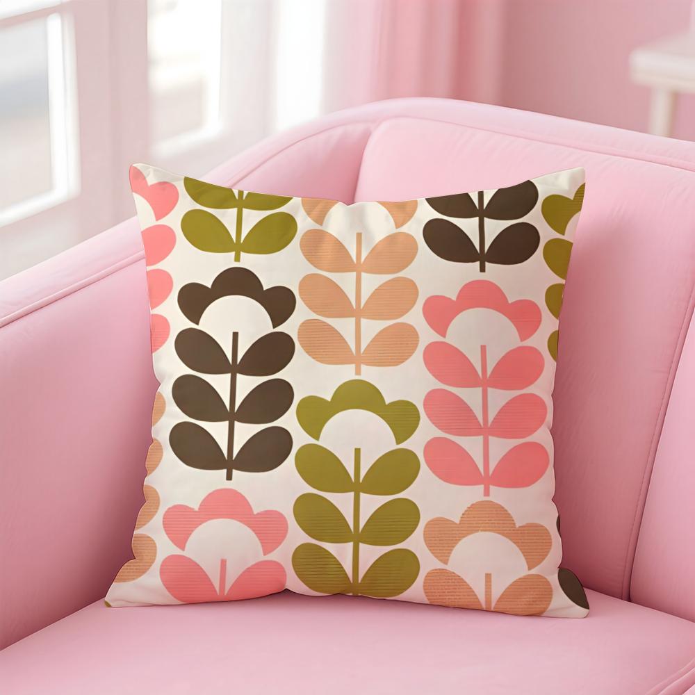 Retro Style Pattern OOrla KKiely Flower Cushion Cover Pillowcase Short Plush Invisible Zipper Room Sofa Cushion Cover