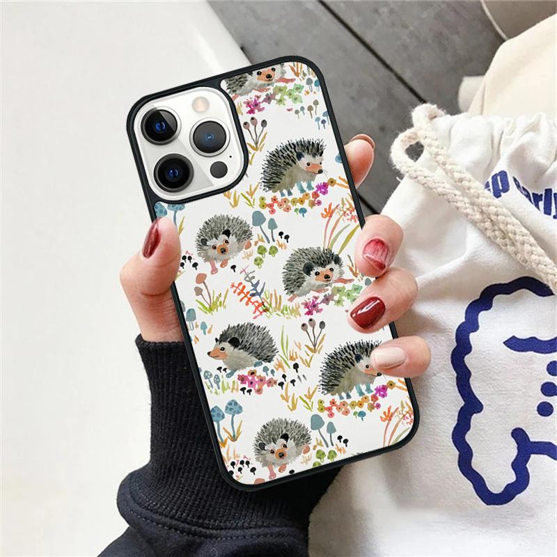 Kawaii Little hedgehog colored Phone Case For iPhone 17 Air 15 16 Cover  11 13 14 Pro Max 12 Plus Max Fundas