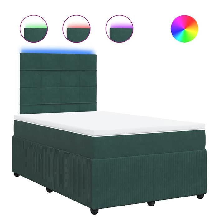 Maison Exclusive - Sommier à lattes de lit et matelas Vert foncé 120x200cm Velours