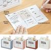 Self-discipline Plan 2026 Desk Calendar Multicolor Plastic Makeup Brush Holder Two Grids Multi-Function Pencil Container Office