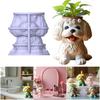 Silicone Flower Pot Mold With Adorable Dog Design Multi Purpose Crafting Tool For Cement Plaster Resin Projects