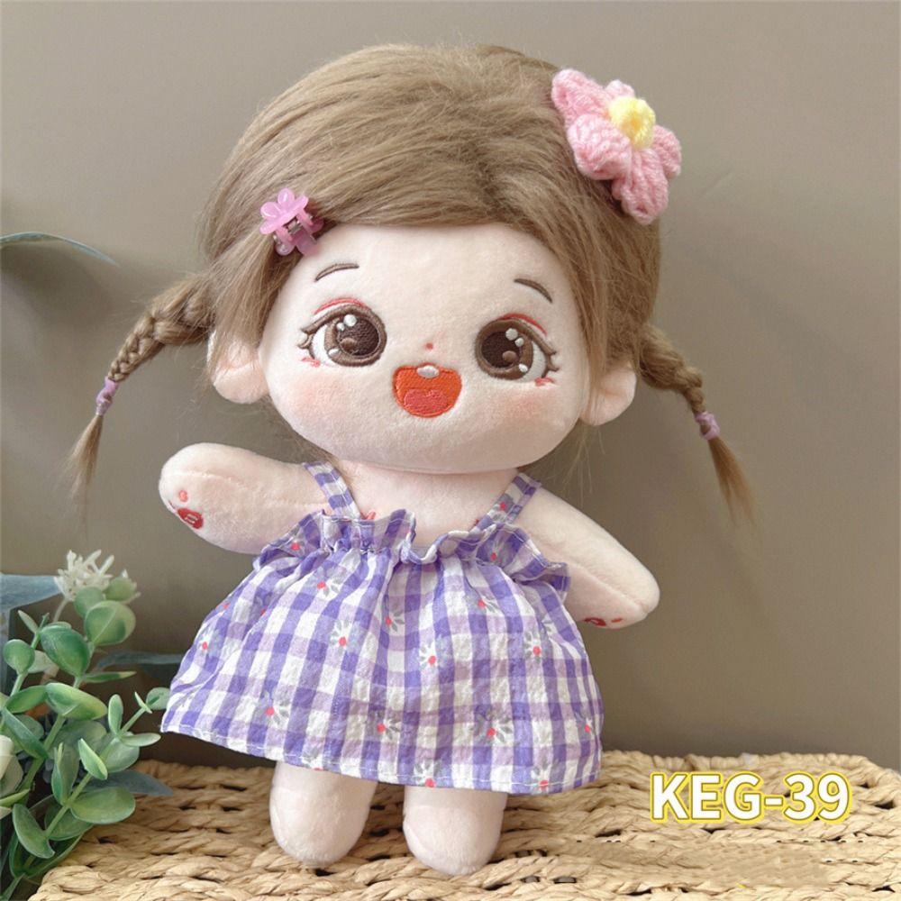 20cm Puppenkleidung Hübsches Kleid Kopfschmuck Kpop Plüschpuppen Outfit Spielzeug Anziehkleidung Rock Baby-Puppe Zubehör Lässiger Anzug