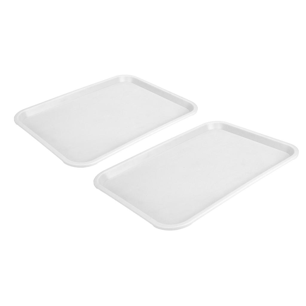 2pcs Food Tray Multifunctional Thickened Slip Resistance Chinese Fast Food Serving Tray for Dining
