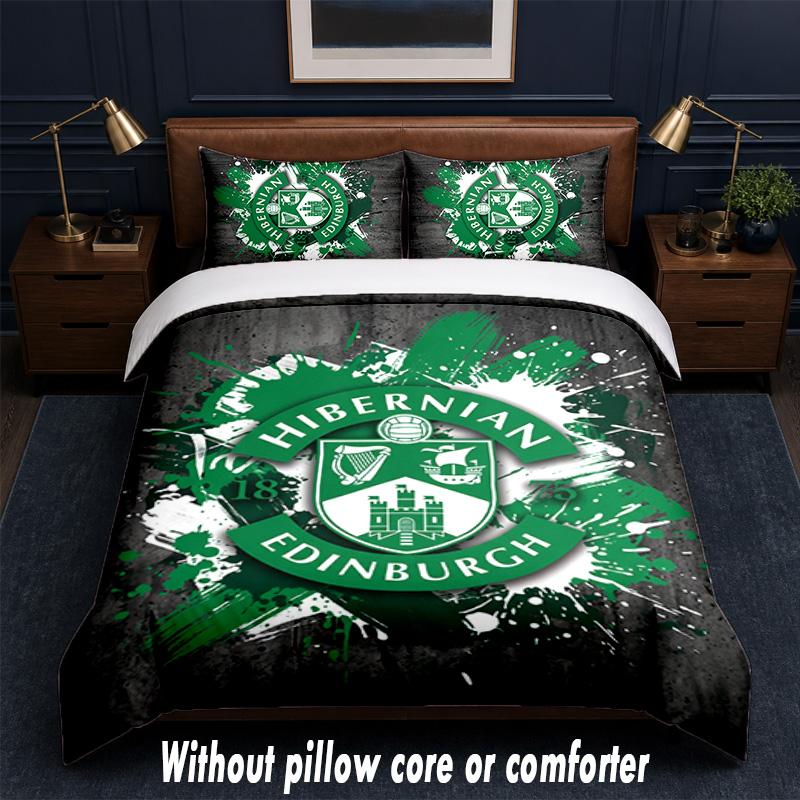 Hibernian FC Design Set Biancheria da Letto 1 Copripiumino + 2 Federe Morbido Traspirante Biancheria da Letto per la Casa