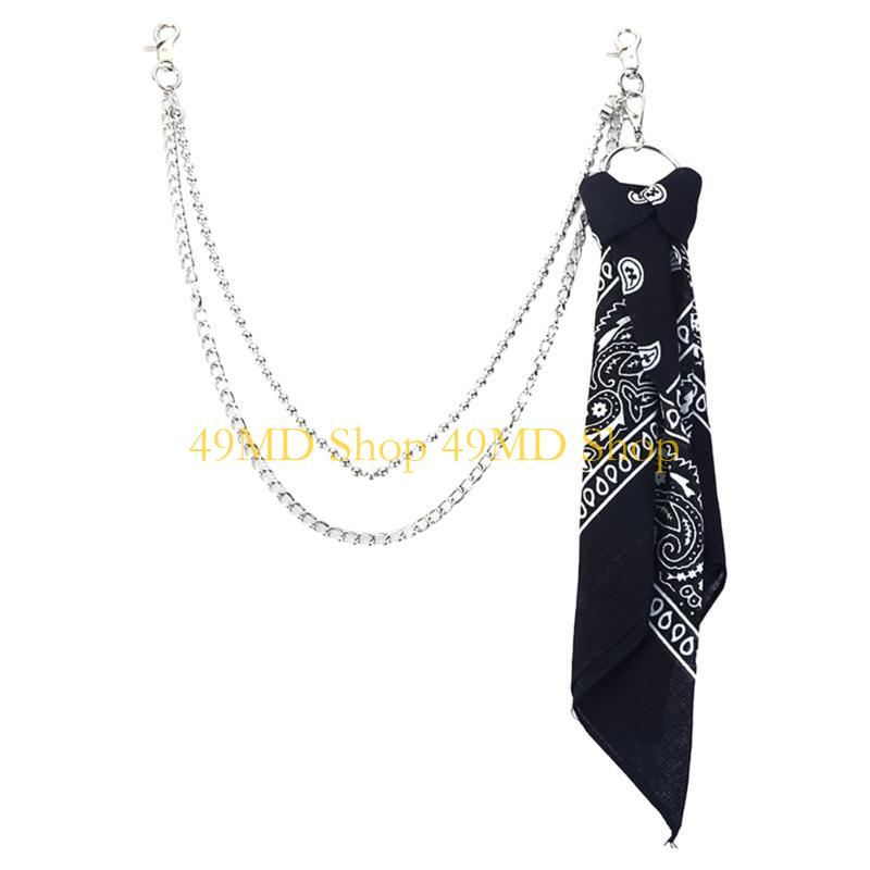 49MD Fashion Pants Chain Decorative Hiphop Scarf Jeans Chain Street Wear Waist Decors