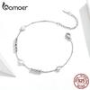BAMOER Daisy Flower Chain Bracelet Genuine 925 Sterling Silver Beads Link Bracelets