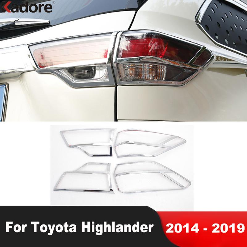 Rear Tail Light Lamp Cover Trim For Toyota Highlander 2014 2015 2016 2017 2018  Chrome Car Taillight Frame Trims Accessories