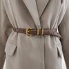 Handcrafted Real Leather Slim Waist Belt With Alloy Pin Buckle For Daily Style