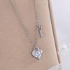 Heart-shaped zirconia key pendant necklace silver electroplated necklace jewelry, a birthday gift for a friend or girlfriend
