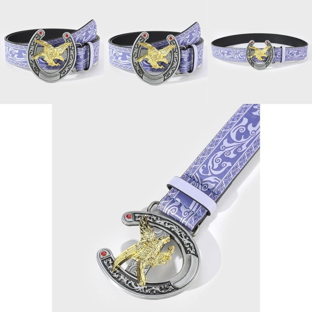 Artistic Eagle Shaped Pu Leather Belt For Men With Ethnic And Vintage Touch