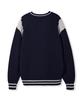NODU Varsity Two-Way Zip-Up Knit [Navy]