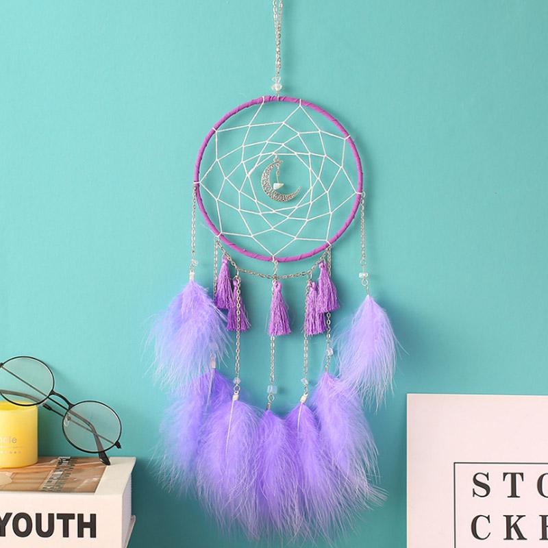 Colorful True Feather Dream Catcher Lights Up Creative Dreamcatcher Girls Practical Special Birthday Gifts Home Decoration