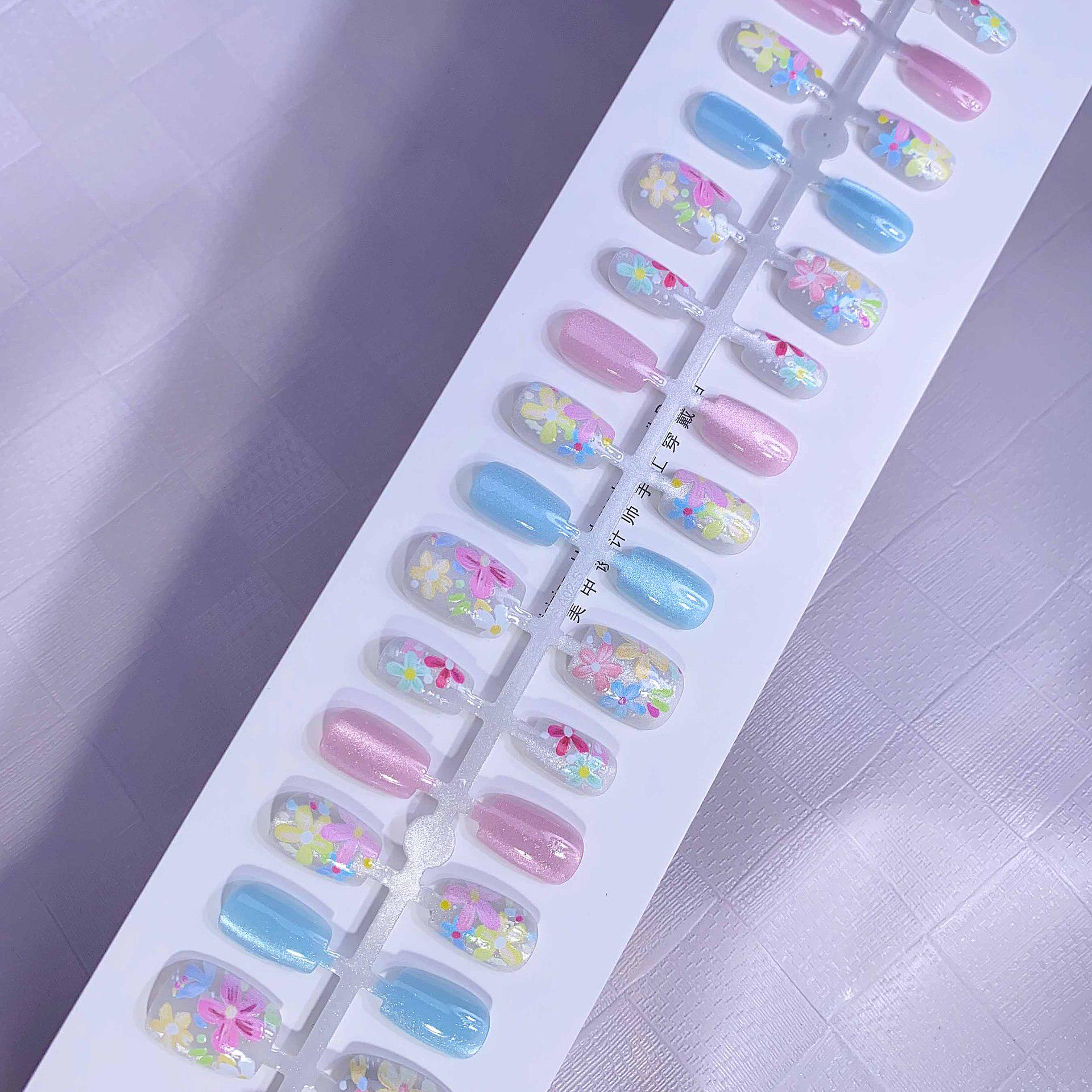 

Versatile Glitter Candy Cat Eye Nail Tips - 30 Pieces