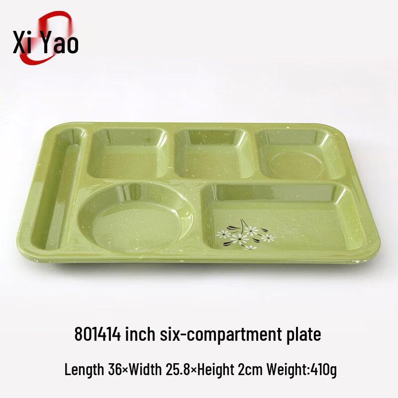 Melaminový jídelní tác XiYao, 14 palců, 6 přihrádek