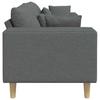 Dark Grey 250 X 77 X 76 Cm Fabric Sofa with Cushions