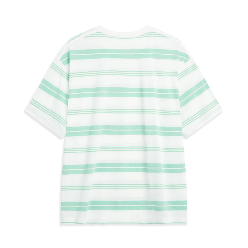 Li Ning X OG_SLICK Collaboration Skateboard Series Striped Sweat-Absorbing Loose Round Neck Short Sleeve T-Shirt Unisex Tops AHST479-4