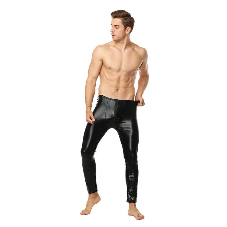 Men's Patent Leather Erotic Stage Performance Pants
