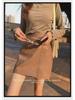 2024 Women's Autumn/Winter High-Waisted Retro A-Line Coffee Matte PU Leather Skirt