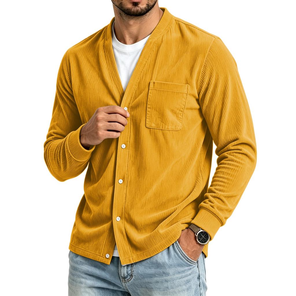 Men's Casual Color Loose Fit Top with Pockets