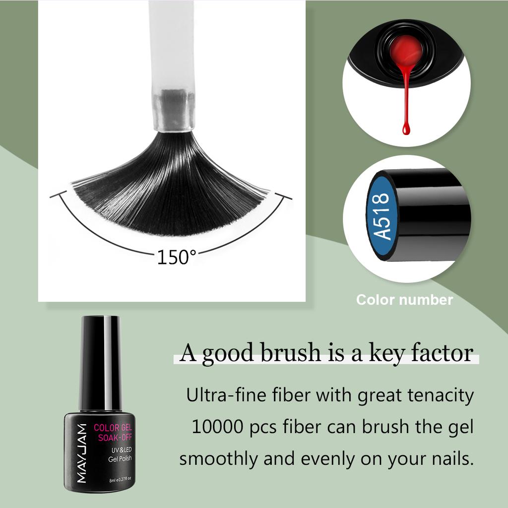 MAYJAM 6Pcs/set Colorful Gel Nail Polish Soak Off LED Lamp Gel Polish DIY Manicure Kit 8ML Nail Gel Nail Art Design New Year Gifts