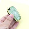 Gold Edge Auto Car Shell Fob Folding Key Case Cover Holder For Ford C-Max S-Max Focus 2 3 MK3 ST RS Ecosport Kuga Escape Fiesta Mondeo
