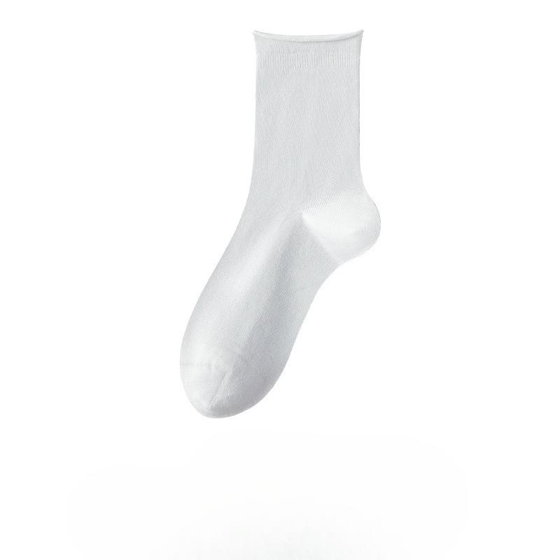Pure Cotton Socks - Children's Summer Lightweight Rolled-edge Unlined Postpartum Socks - 100% Cotton Anti-odor Mid-calf Women's Socks